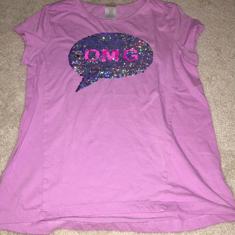 Gymboree SZ7-8 sequin LOL/OMG shirt